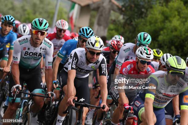 Group of chasing cyclists, with on left the cyclist Peter Sagan of the Bora-Hansgrohe Team, during the eighth stage of the Giro d'Italia 2021, 170 km...