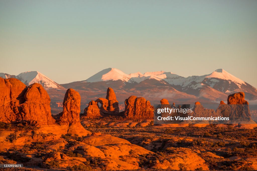Sunset at Arches National Park.