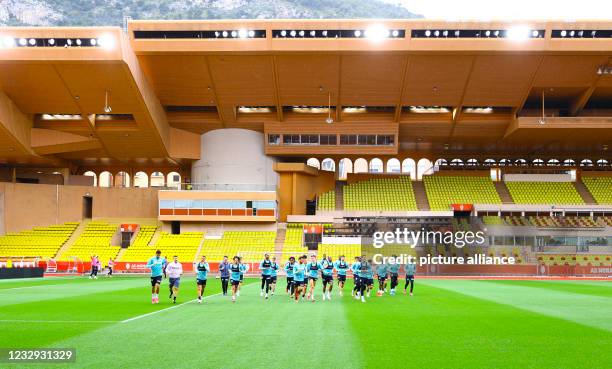 Monaco, Monte-Carlo AS Monaco vs. Stade Rennais Training Session with german Kevin Volland. Fussball, Soccer