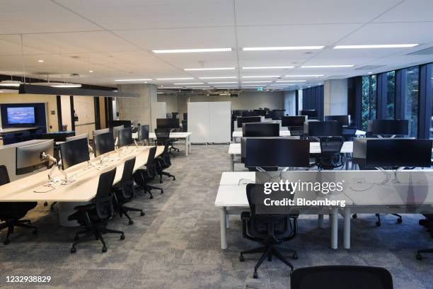 An office space at the National Australia Bank Ltd. Headquarters in Sydney, Australia, on Friday, April 14, 2021. NAB is opening a new headquarters...