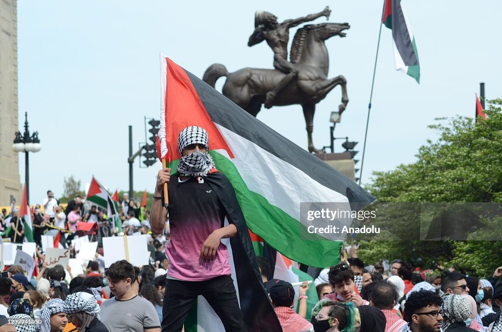 Demonstration in support of Palestinians in Chicago