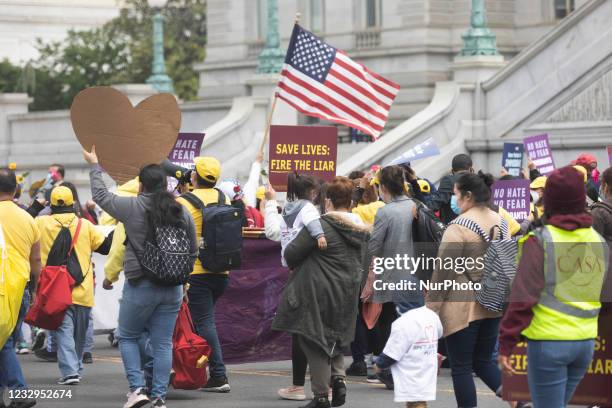 Pro-immigration activists rally near the US Capitol calling for immigration reform in Washington, D.C. May 12, 2021.