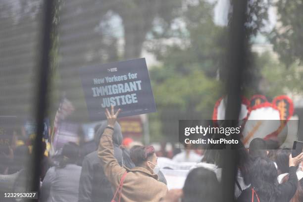 Pro-immigration activists rally near the US Capitol calling for immigration reform in Washington, D.C. May 12, 2021.