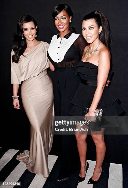 Personalities Kim Kardashian, La La Anthony and Kourtney Kardashian attend A Night of Style & Glamour to welcome newlyweds Kim Kardashian and Kris...