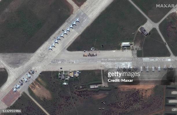 Saki airbase crimea. Please use: Satellite image 2021 Maxar Technologies.