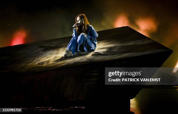 Victoria from Bulgaria performs with the song Growing Up Is Getting Old during the first dress rehearsal of the second semi-final of the Eurovision...