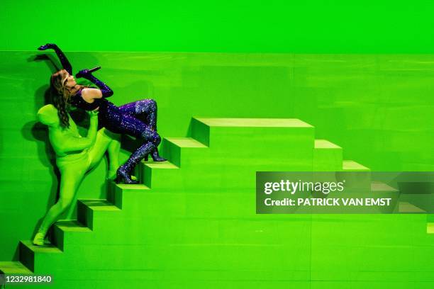 Stefania from Greece with the song Last Dance performs during the first dress rehearsal of the second semi-final of the Eurovision Song Contest on...