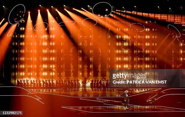The Black Mamba from Portugal perform with the song Love Is On My Side during the first dress rehearsal of the second semi-final of the Eurovision...