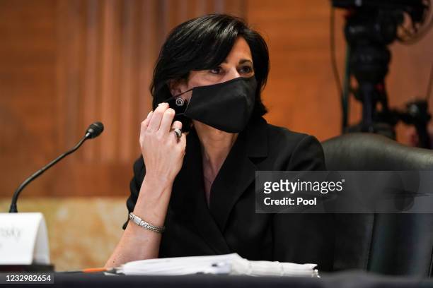 Centers for Disease Control and Prevention Director Dr. Rochelle Walensky is seen during a Senate Appropriations Subcommittee hearing to examine the...