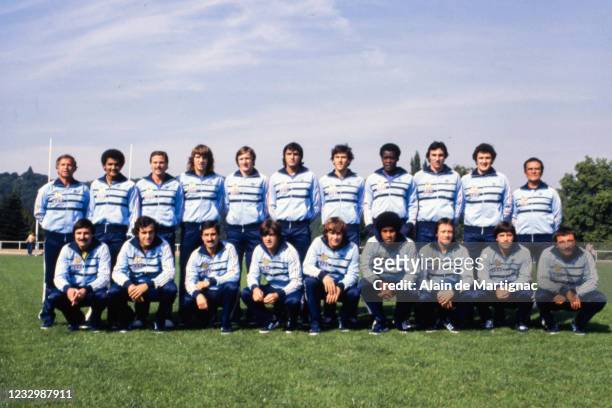 Team France line up during the training session of France, at Centre National du Football, Clairefontaine-en-Yvelines, France on September 1st 1980