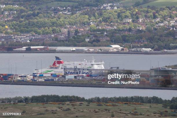 General view of the Stena Line Ferry Terminal in Belfast Harbor. On Wednesday, May 19 2021, in Belfast Port, Belfast, Northern Ireland
