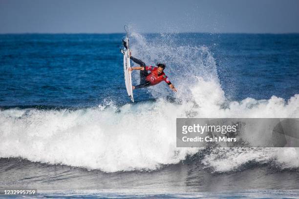 Jordy Smith of South Africa surfing in Heat 1 of Round of 32 of the Rip Curl Rottnest Search presented by Corona on MAY 20, 2021 in Rottnest Island,...