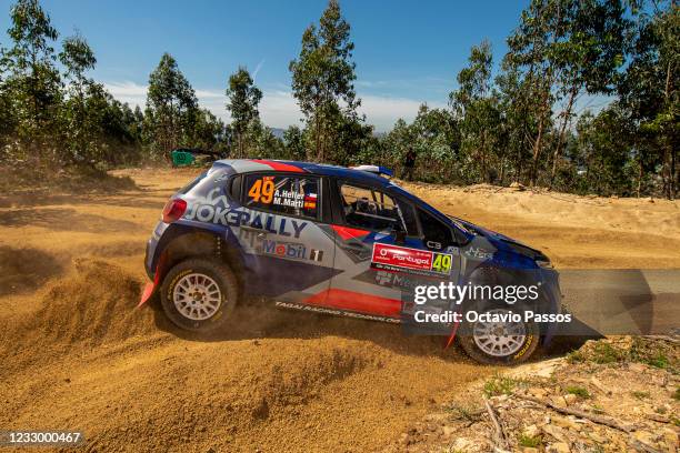 Alberto Heller of Chile and Marc Marti of Spain compete in their Citroen C3 during the shakedown of the FIA World Rally Championship Vodafone De...