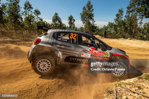 Yohan Rossel of France and Alexandre Coria of France compete in their Citroen C3 during the shakedown of the FIA World Rally Championship Vodafone De...