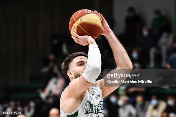 Ivan FEVRIER of Nanterre during the Jeep Elite match between Nanterre 92 and Pau at Palais des Sports Maurice Thorez on May 20, 2021 in Nanterre,...