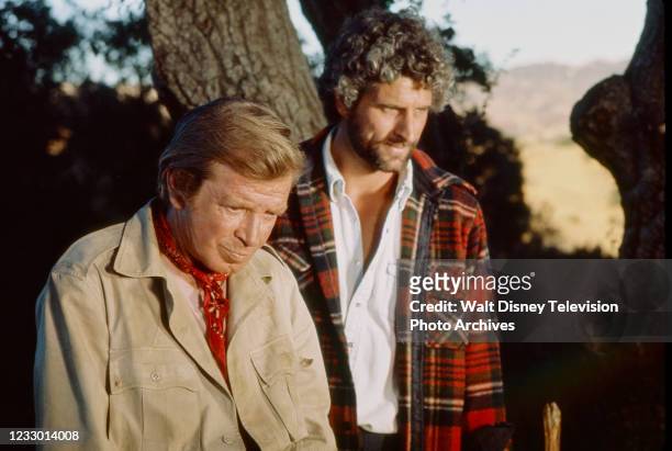 Los Angeles, CA Richard Basehart, Stewart Raffill appearing in the ABC tv movie 'Maneater'.