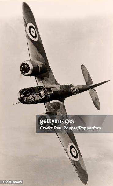 British RAF Bristol Blenheim, a light bomber aircraft used in the early part of World War Two, circa 1942.