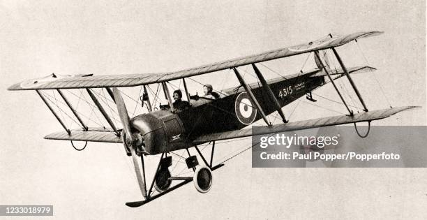 British Avro biplane, type 504, which was used as a standard training machine and during the earlier part of World War One, circa 1915.