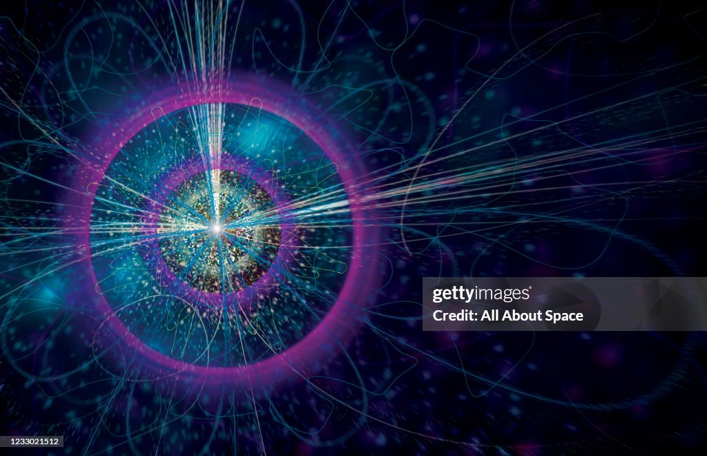Artists rendering of a Higgs boson particle, created on January 19 ...
