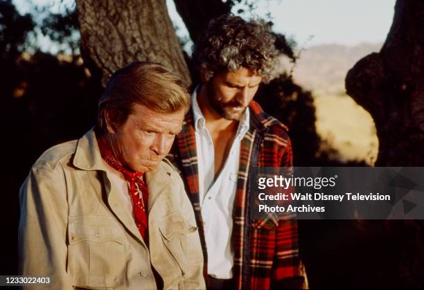 Los Angeles, CA Richard Basehart, Stewart Raffill appearing in the ABC tv movie 'Maneater'.