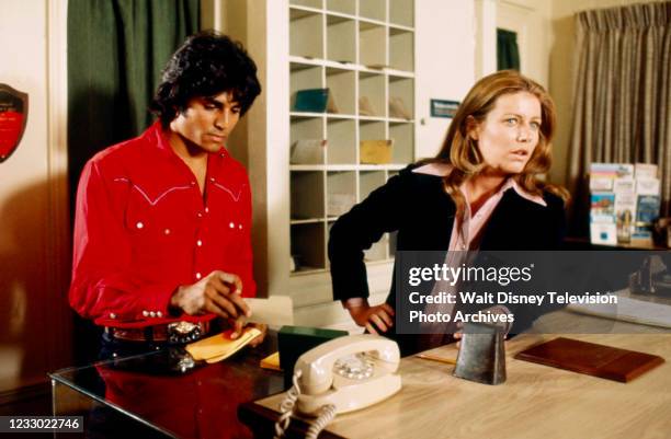 Erik Estrada, Patty Duke appearing in the ABC tv series 'The Wide World of Mystery', episode 'Hard Day at Blue Nose'.