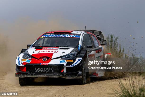 Sebastien Ogier of France and Julien Ingrassia of France compete in their Toyota Yaris WRC during the SS3 Arganil of the FIA World Rally Championship...