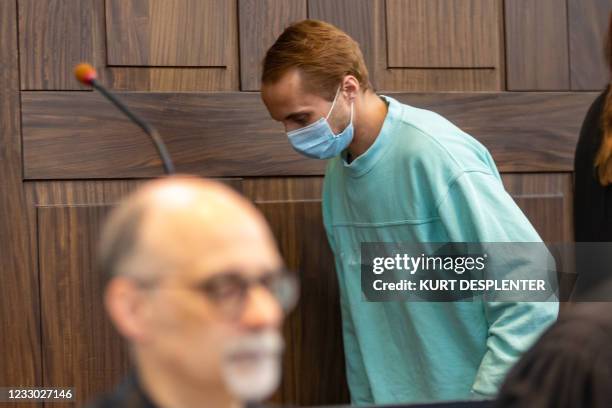 The accused Alexandru Caliniuc pictured during the closing session in the trial of Romanian national Alexandru Caliniuc, found guilty of murder and...