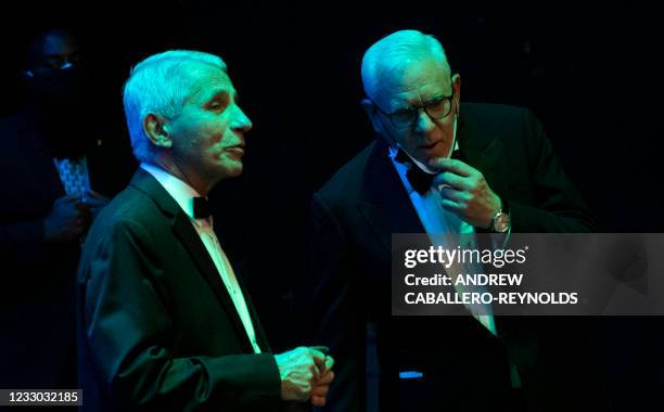 National Institute of Allergy and Infectious Diseases Director Anthony Fauci speaks with US businessman David Rubenstein during the 43rd Annual...