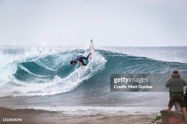 Champion Adriano de Souza of BraziL surfs in Heat 7 of Round of 16 of the Rip Curl Rottnest Search presented by Corona on MAY 22, 2021 in Rottnest...