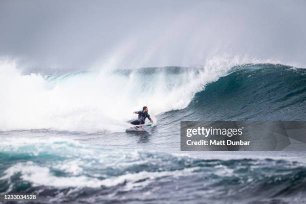 Champion Adriano de Souza of BraziL surfs in Heat 7 of Round of 16 of the Rip Curl Rottnest Search presented by Corona on MAY 22, 2021 in Rottnest...