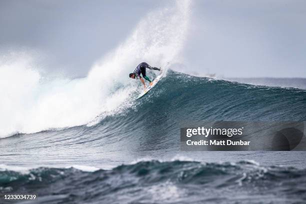 Champion Adriano de Souza of BraziL surfs in Heat 7 of Round of 16 of the Rip Curl Rottnest Search presented by Corona on MAY 22, 2021 in Rottnest...