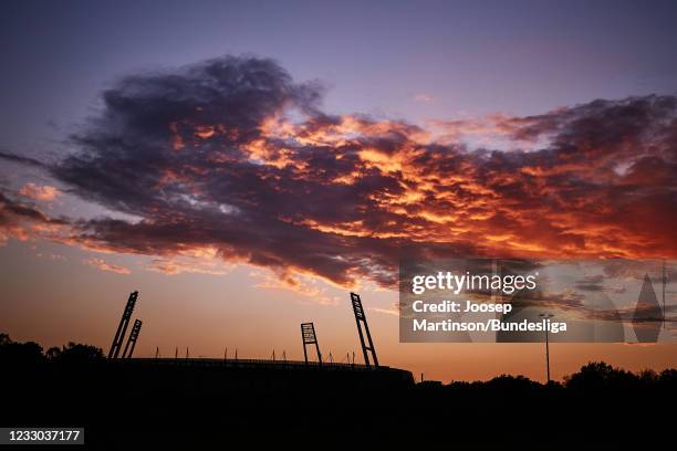 General view outside the stadium ahead of the Bundesliga match between SV Werder Bremen and Borussia Moenchengladbach at Wohninvest Weserstadion on...