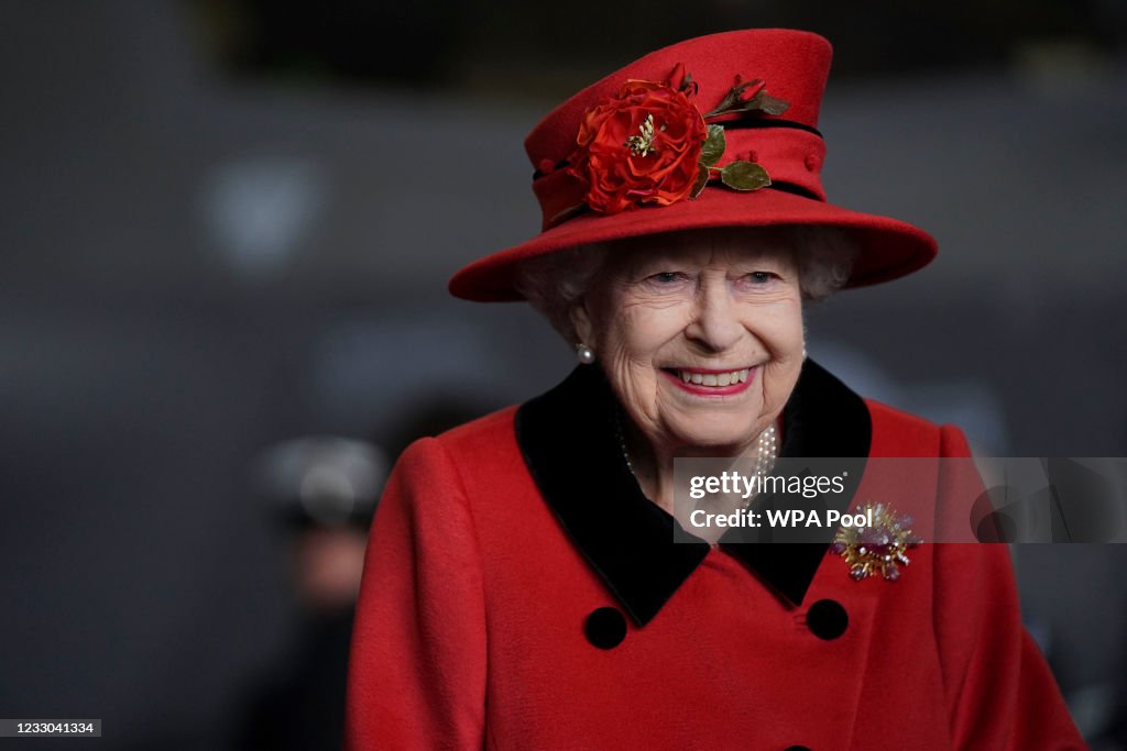 The Queen Visits HMS Queen Elizabeth In Portsmouth