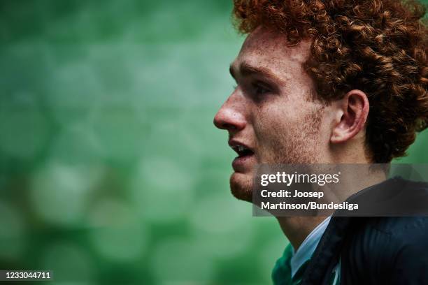 Josh Sargent of Bremen looks dejected after during the Bundesliga match between SV Werder Bremen and Borussia Moenchengladbach at Wohninvest...