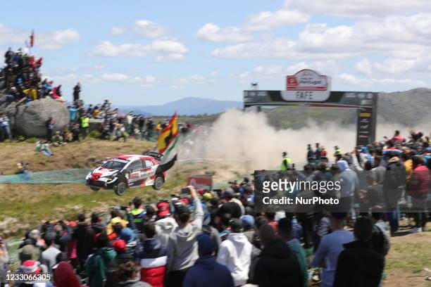 Sebastien OGIER and Julien INGRASSIA in TOYOTA Yaris WRC of TOYOTA GAZOO RACING WRT in action during the SS20 - Fafe 2 Wolf Power Stage of the WRC...