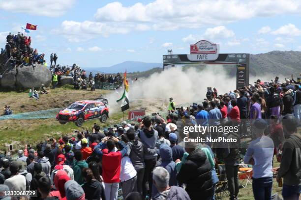 Thierry NEUVILLE and Martijn WYDAEGHE in HYUNDAI i20 Coupe WRC of HYUNDAI SHELL MOBIS WORLD RALLY TEAM in action during the SS20 - Fafe 2 Wolf Power...