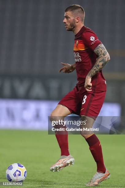 Davide Santon of AS Roma in action during the Serie A match between Spezia Calcio and AS Roma at Stadio Alberto Picco on May 23, 2021 in La Spezia,...