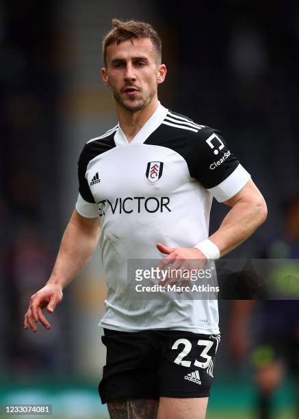 Joe Bryan of Fulham during the Premier League match between Fulham and Newcastle United at Craven Cottage on May 23, 2021 in London, United Kingdom.