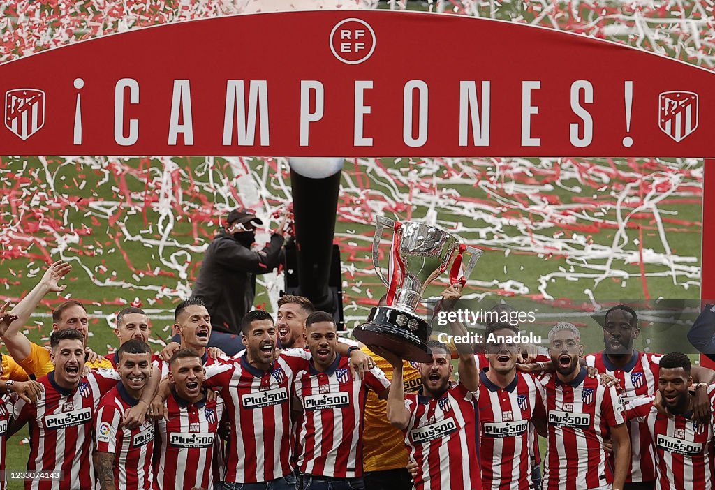 Atletico Madrid celebrate Spanish La Liga title