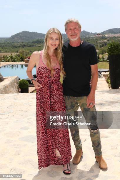 Mats Wahlstrom and his partner Sofia Eng during the engagement party of Claudelle Deckert and Peter Olsson on May 22, 2021 at farm mansion "Spirit of...