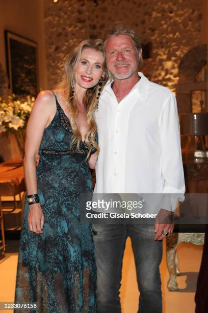 Mats Wahlstrom and his partner Sofia Wahlstrom during the engagement party of Peter Olsson and Claudelle Deckert on May 22, 2021 at farm mansion...