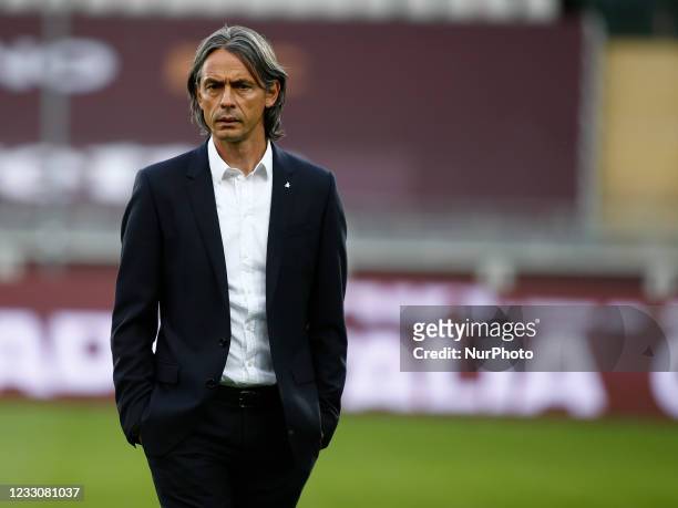 Filippo Inzaghi during Serie A match between Torino v Benevento in Turin, on May 23, 2021 .