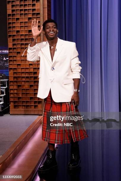 Episode 1469 -- Pictured: Singer Lil Nas X arrives on Monday, May 24, 2021 --