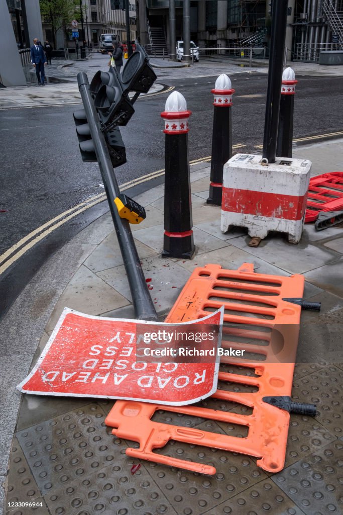 Traffic Lights Post Accident