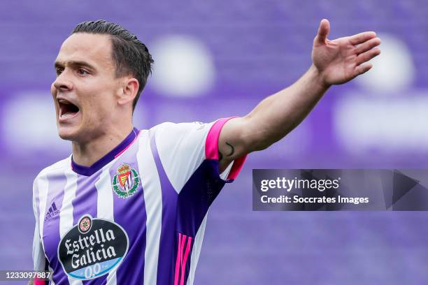 Roque Mesa of Real Valladolid during the La Liga Santander match between Real Valladolid v Atletico Madrid at the Estadio Nuevo Jose Zorrilla on May...