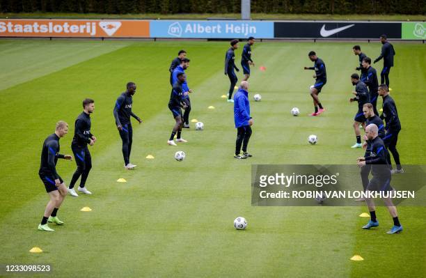 Dutch national football team players attend a training session at the KNVB Campus on May 25, 2021 in Zeist. - Netherlands OUT / Netherlands OUT