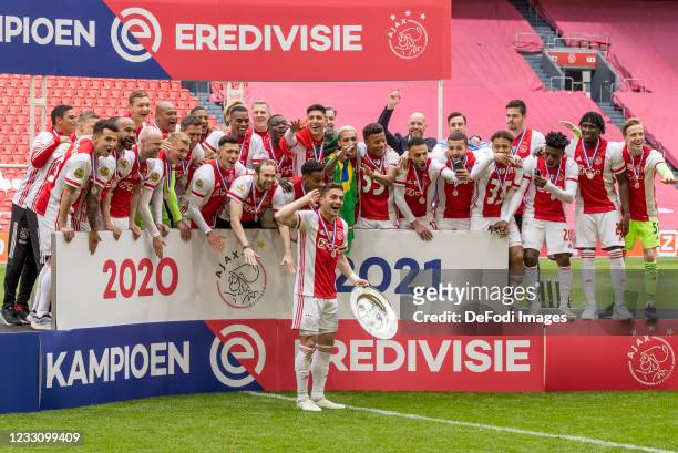 Ryan Gravenberch of Ajax Amsterdam, Oussama Idrissi of Ajax Amsterdam, Dusan Tadic of Ajax Amsterdam, Sean Klaiber of Ajax Amsterdam, Nicolas...