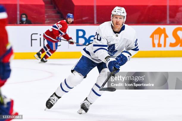 Toronto Maple Leafs center Riley Nash tracks the play during the NHL Stanley Cup Playoffs first round game 3 between the Toronto Maple Leafs versus...
