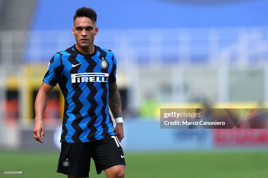 Lautaro Martinez of Fc Internazionale  looks on during the...