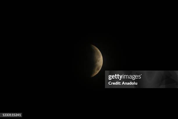 The Total Lunar Eclipse of the Moon is seen on May 26, 2021 in Mexico City, Mexico. It is the first total lunar eclipse in more than two years, which...